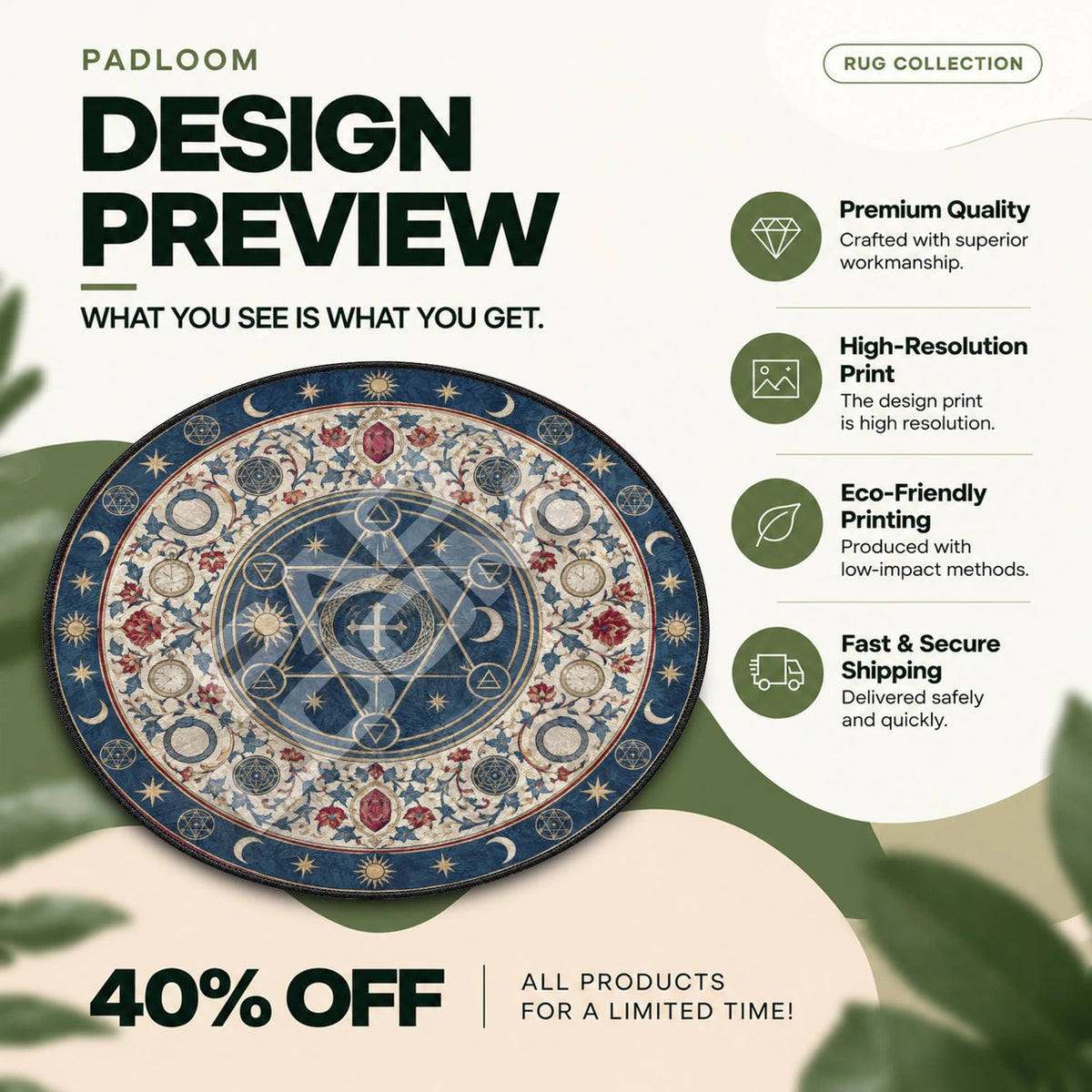 Transmutation Ruby Fullmetal Alchemist round rug full design preview