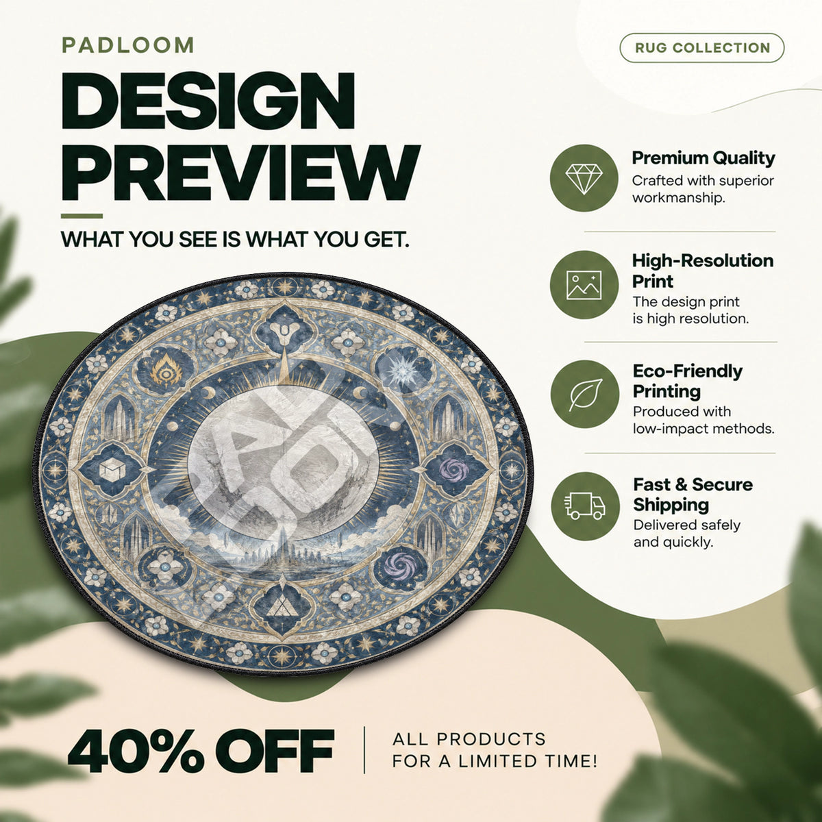 Traveler Medallion Round Rug - Destiny 2 Chair Mat