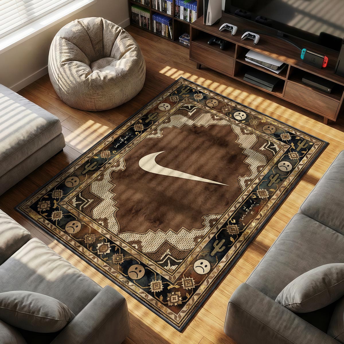Travis Scott themed area rug for home decor fans