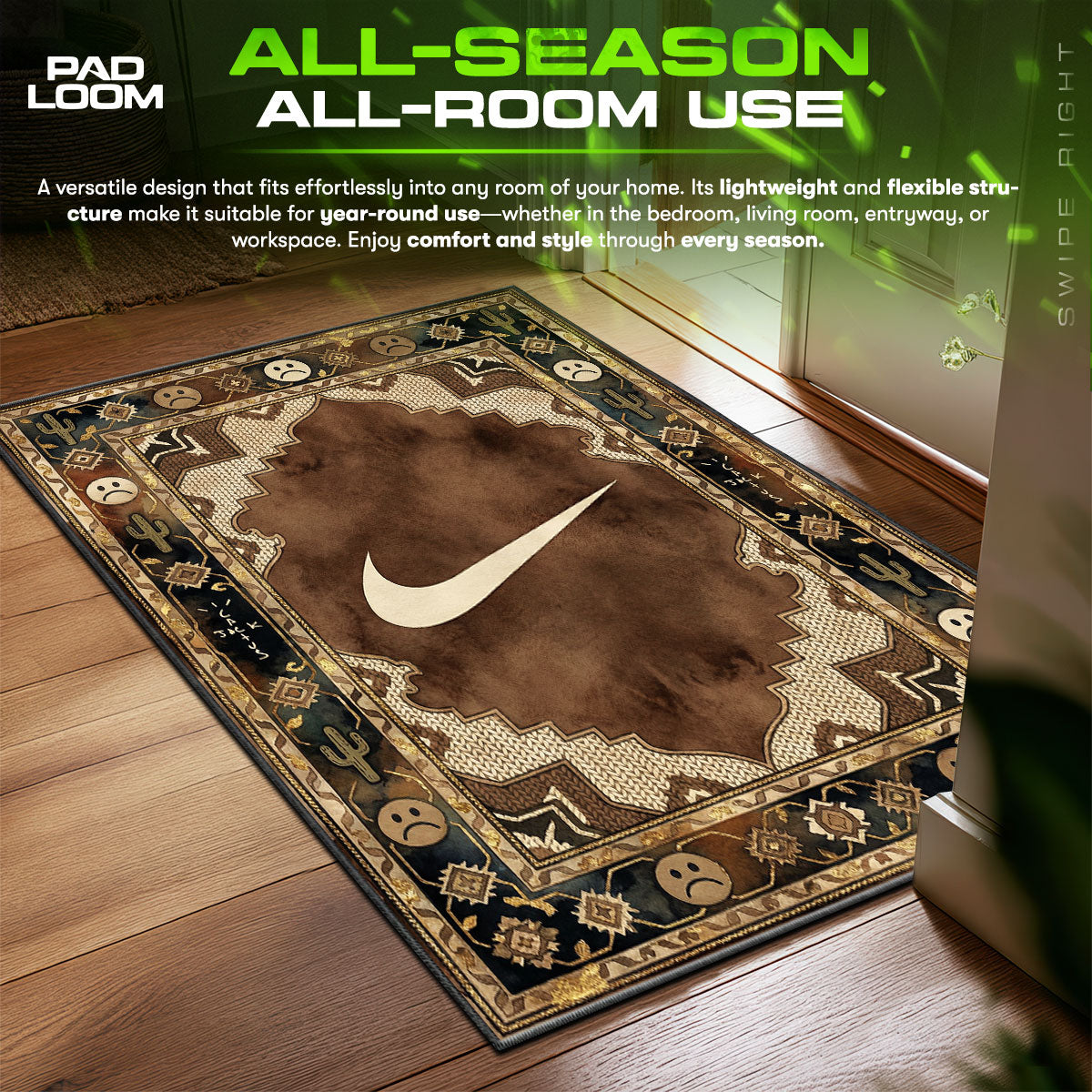 Travis Scott Cactus Jack Desert Earth Hypebeast Floor fan rug — premium quality print