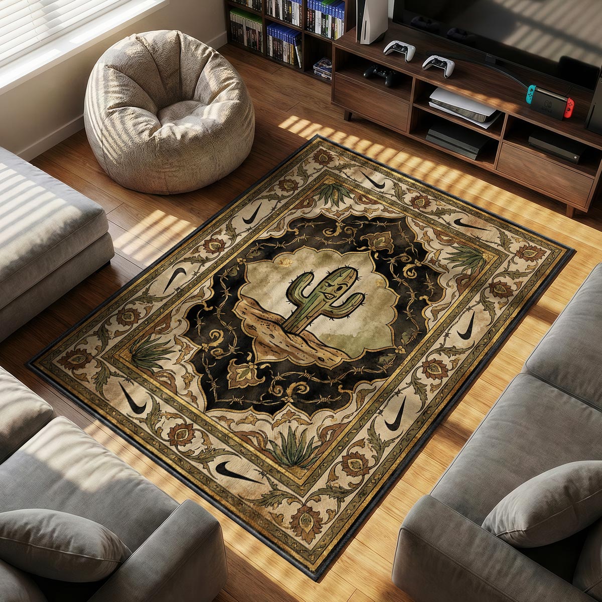 Travis Scott themed area rug for home decor fans