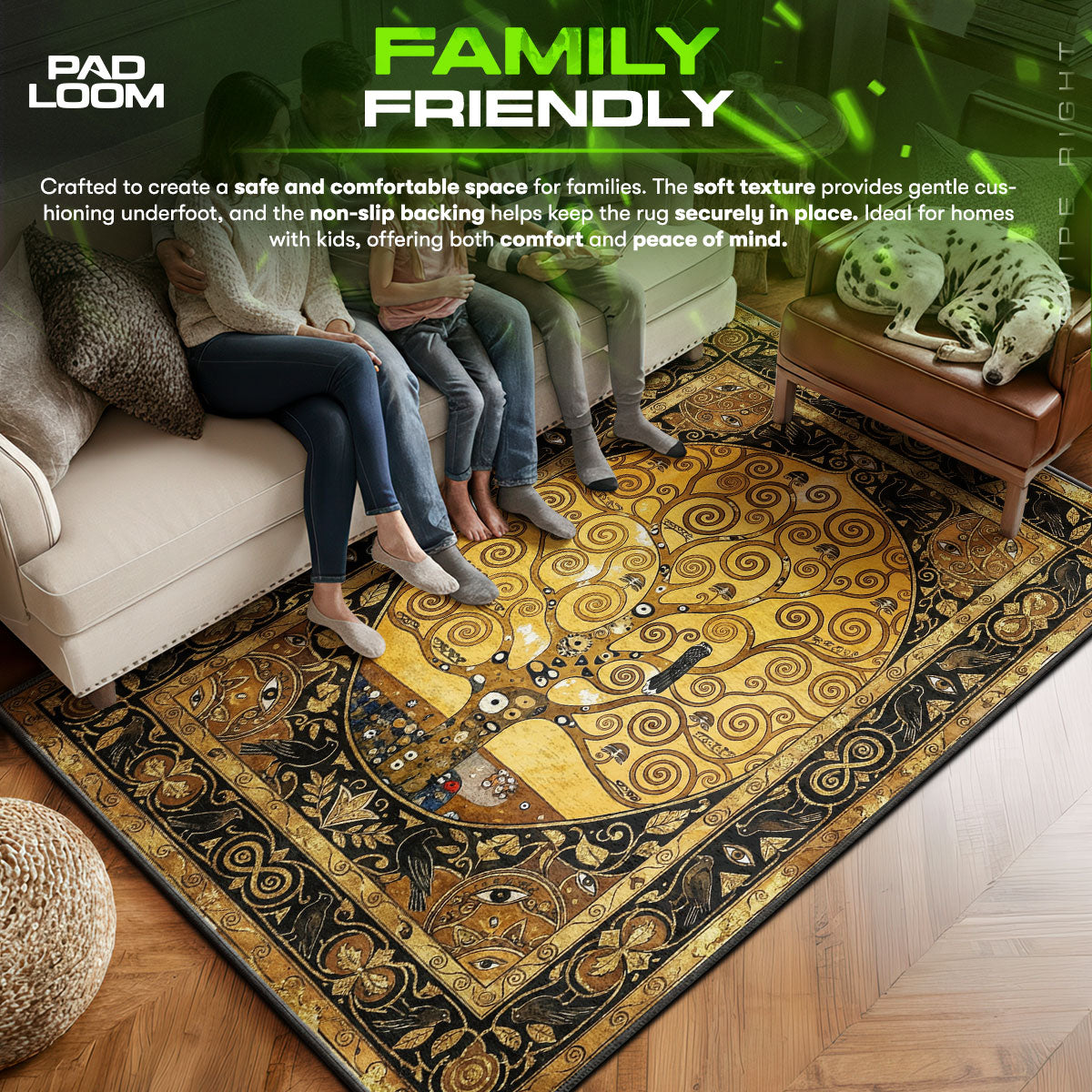 Area character design printed on rug