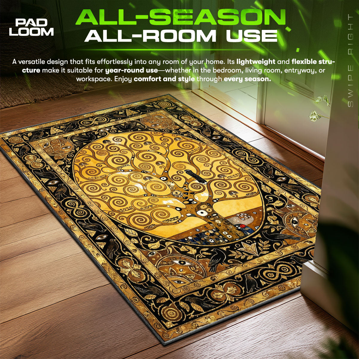 Detailed close-up of Tree rug pattern