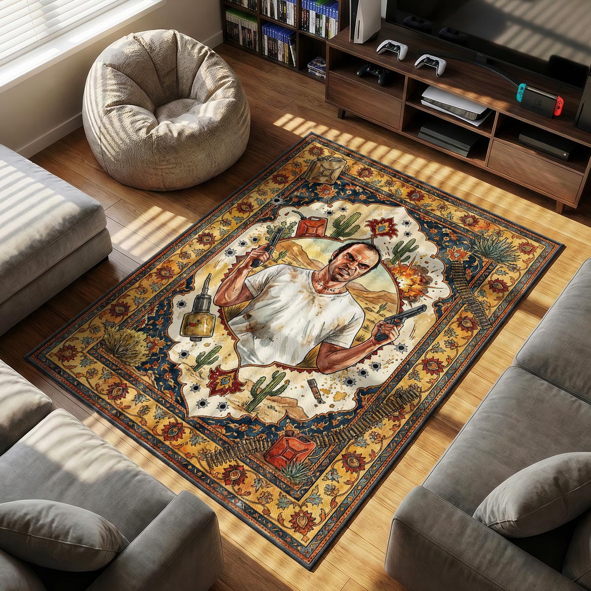 Trevor Philips Desert Chaos Rug - GTA V Chair Mat