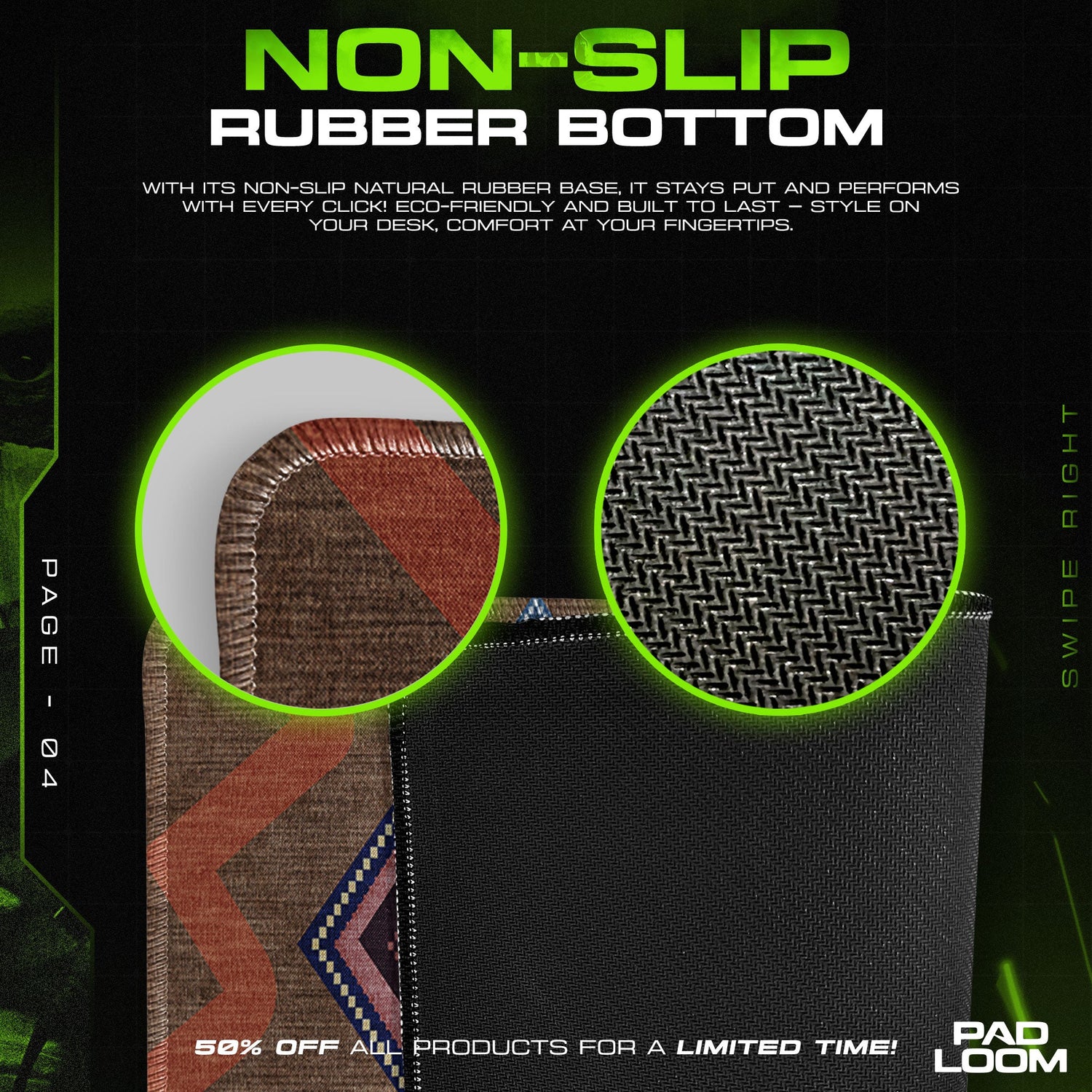 Tribal Diamond Pattern Mouse Pad, Artistic Gamer Desk Mat Padloom