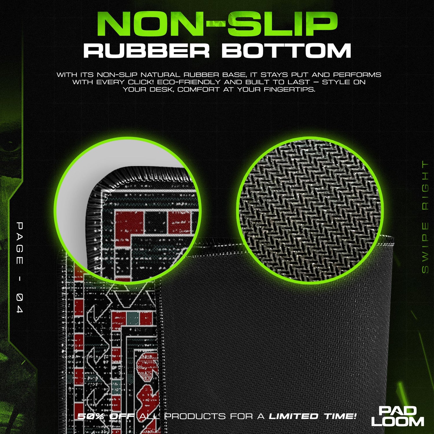 Tribal Diamond Pattern Mouse Pad, Dark Style Gaming Desk Mat Padloom