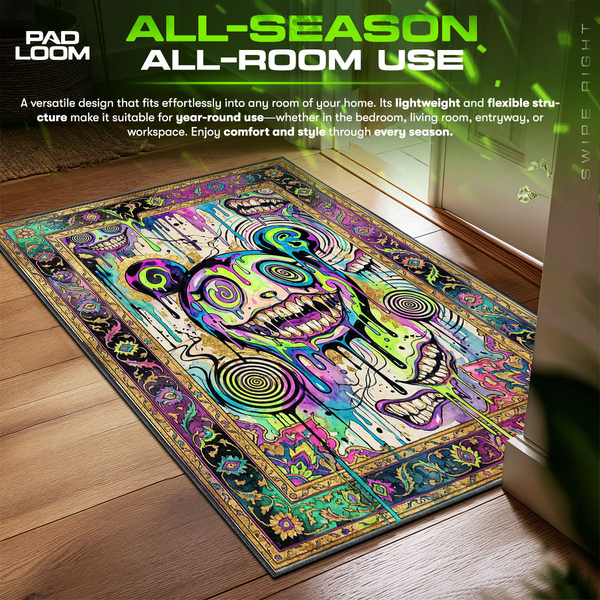 Trippy Melting DOB Hypebeast Floor fan rug — premium quality print