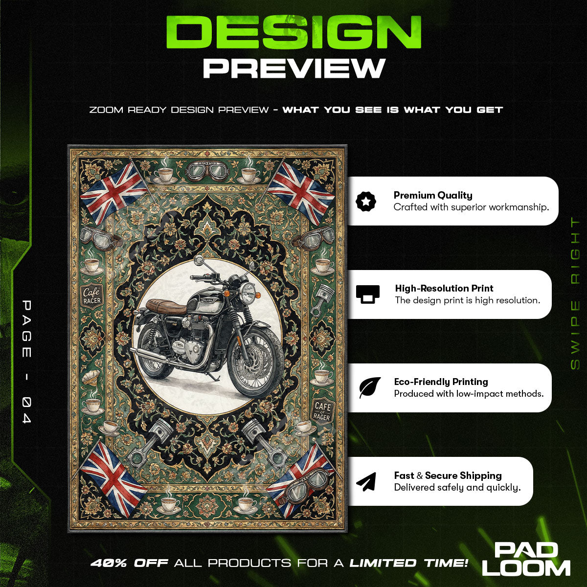 Floor character design printed on rug
