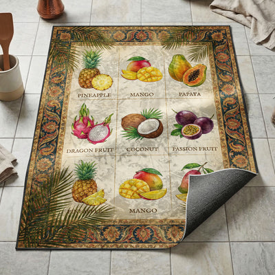 Tropical Fruits Rug — Exotic Kitchen Floor Mat