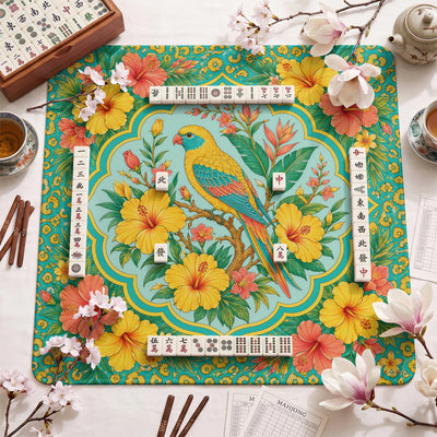 Tropical Parrot Mahjong Mat - Mah Jongg Mat