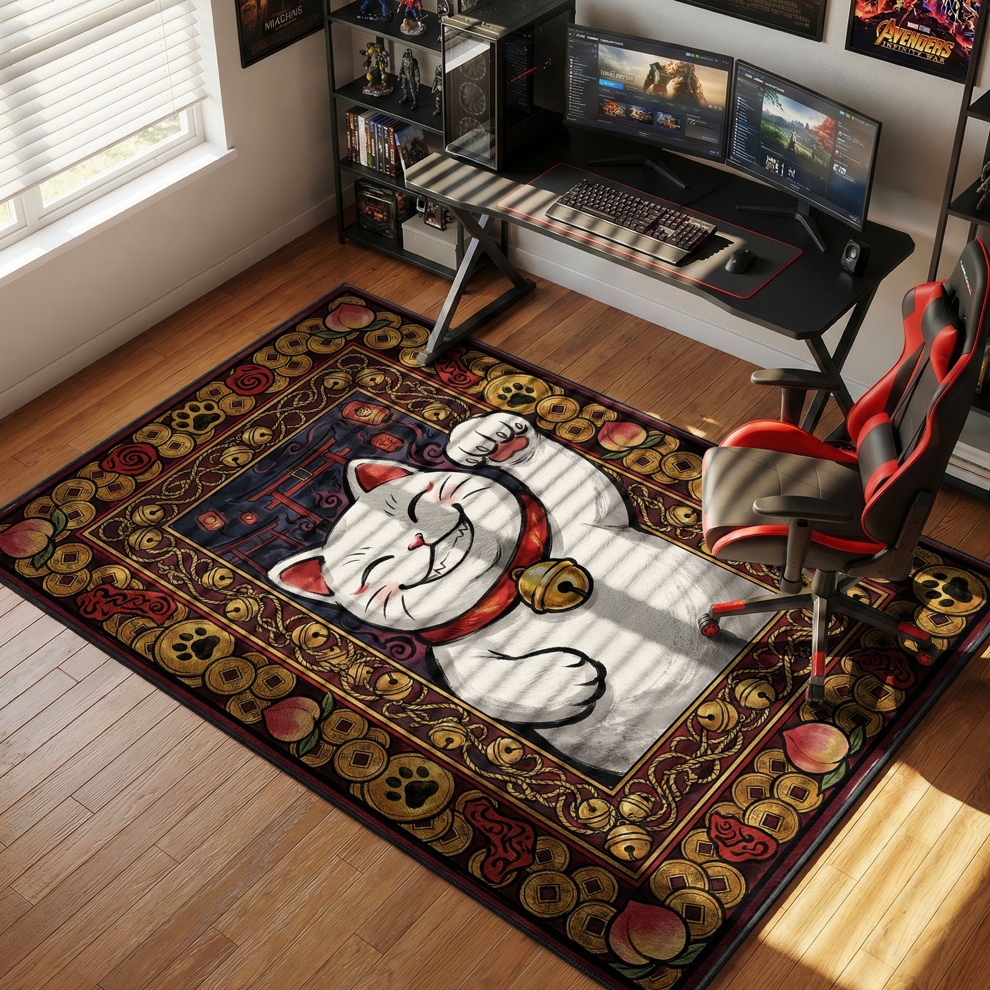 Turbo Oma Glückskatze Teppich - Dandadan Stuhlmatte