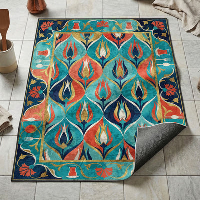 Turkish Tulip Rug — Ottoman Kitchen Floor Mat