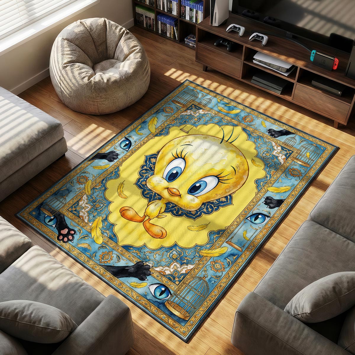 Tweety Bird themed area rug for Vintage fans