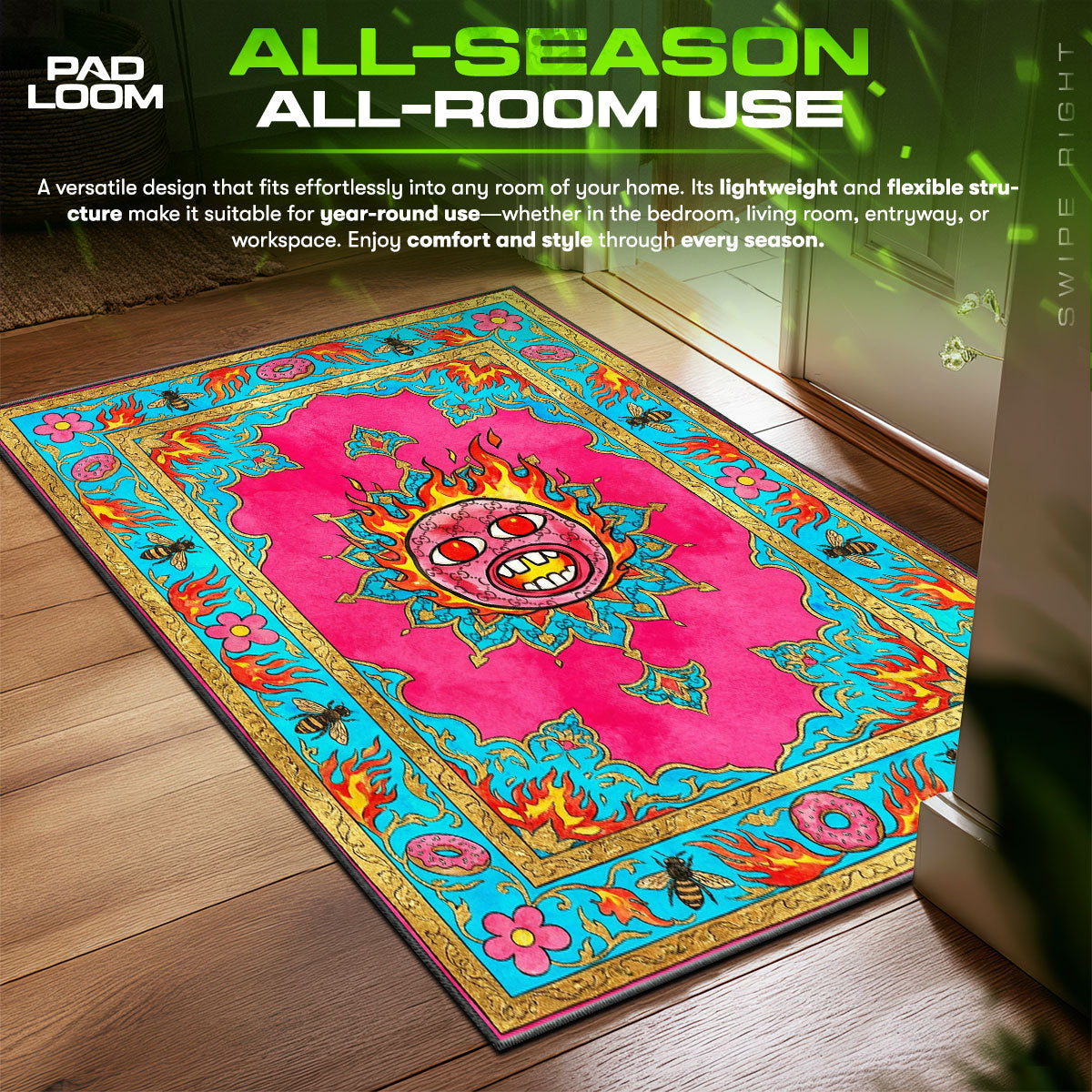 Gucci Cherry Bomb Golf Wang Hypebeast Floor fan rug — premium quality print