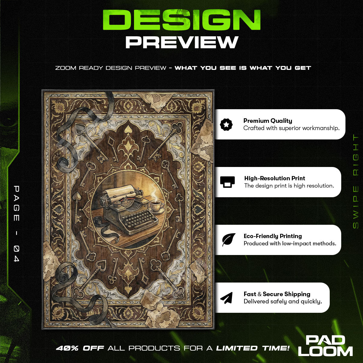 Typewriter Save Room Rug - Resident Evil Chair Mat