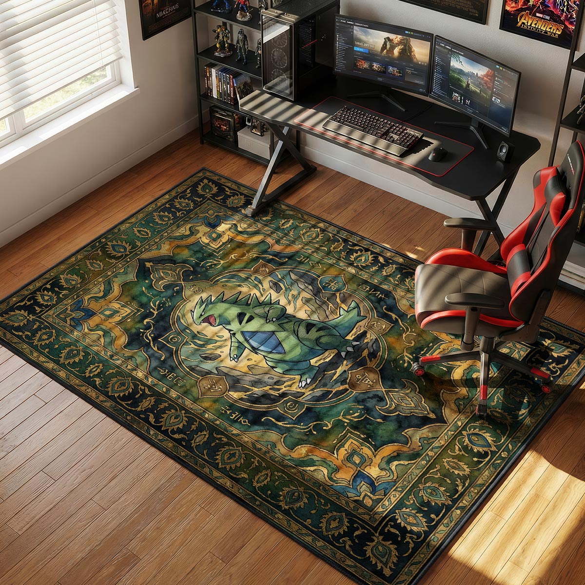 Tyranitar Ancient Mountain Chair rug — main product view