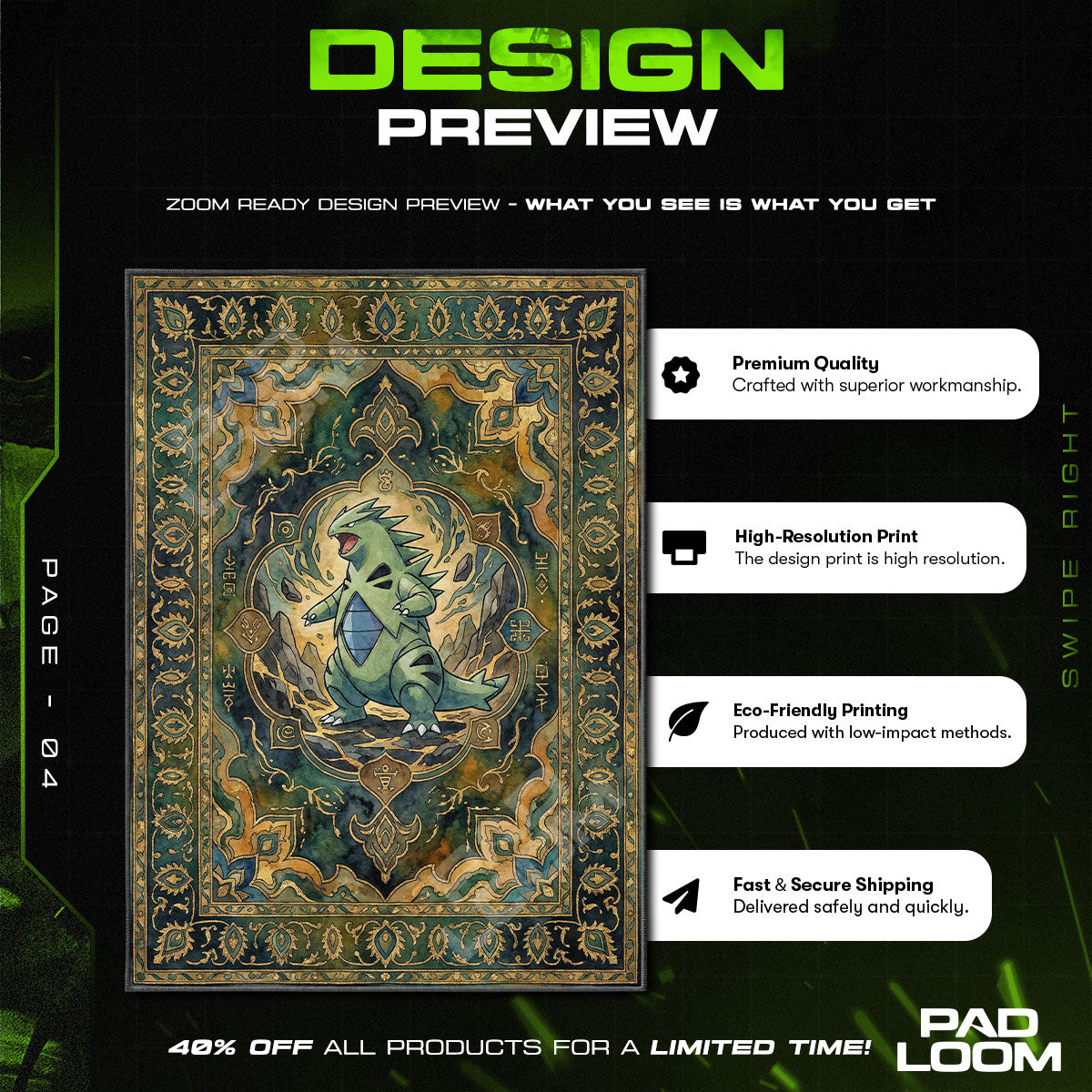 Chair character design printed on rug