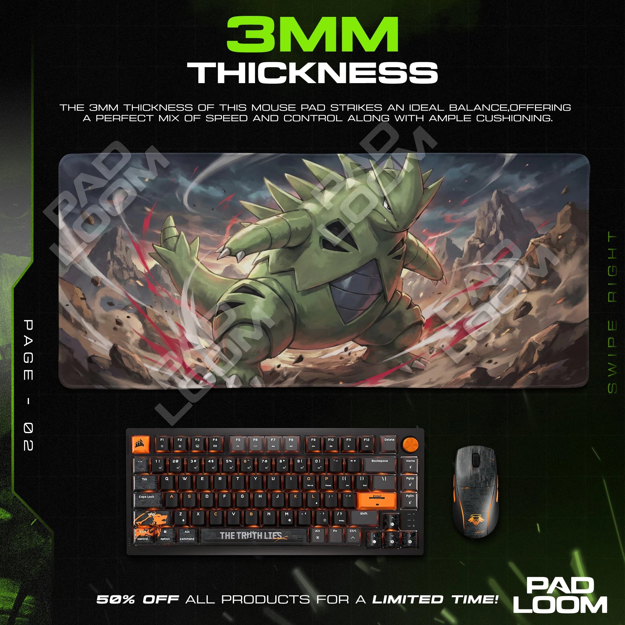 Tyranitar Sandstorm Rampage Mouse Pad - Pokémon Mat