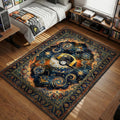 Pokemon Ultra Ball in Van Gogh starry night celestial art style with gold swirls area rug and floor mat