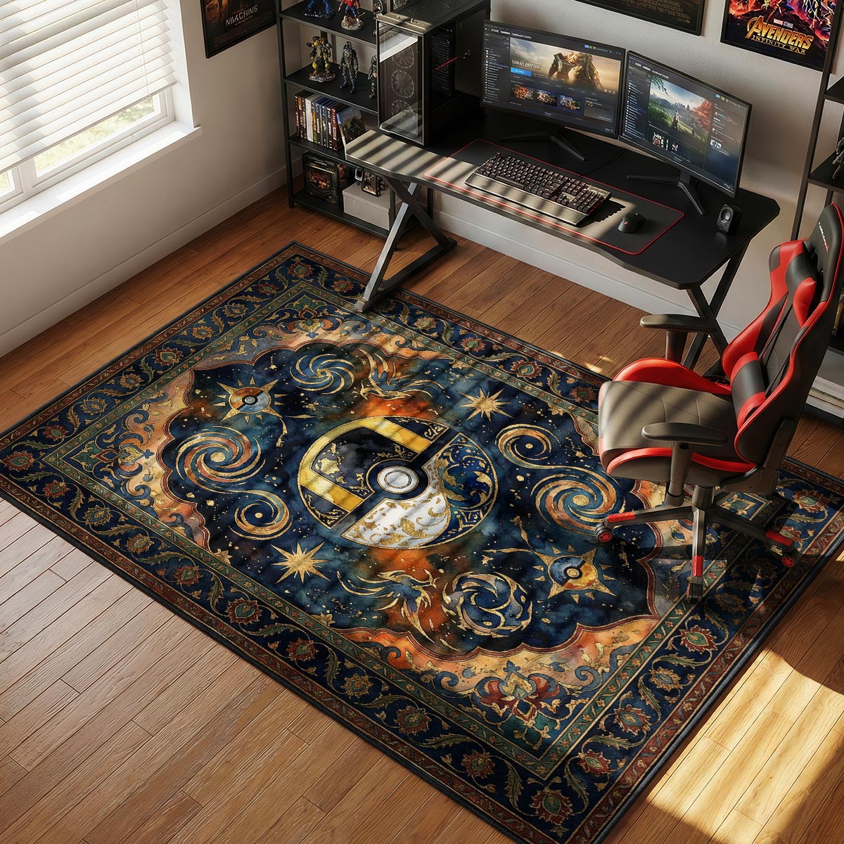 Celestial Ultra Ball Pokémon Chair rug — main product view