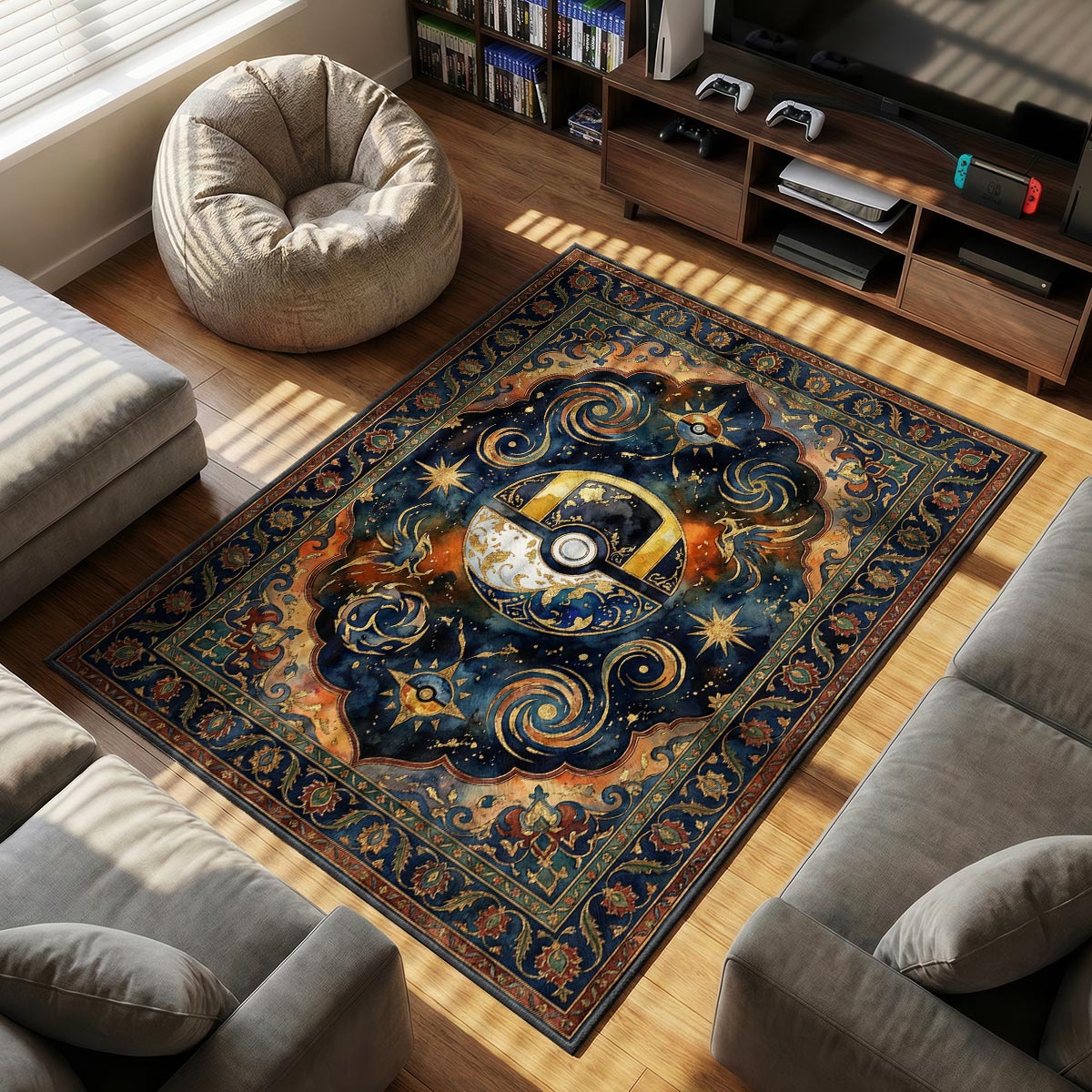 Celestial Ultra themed area rug for home decor fans