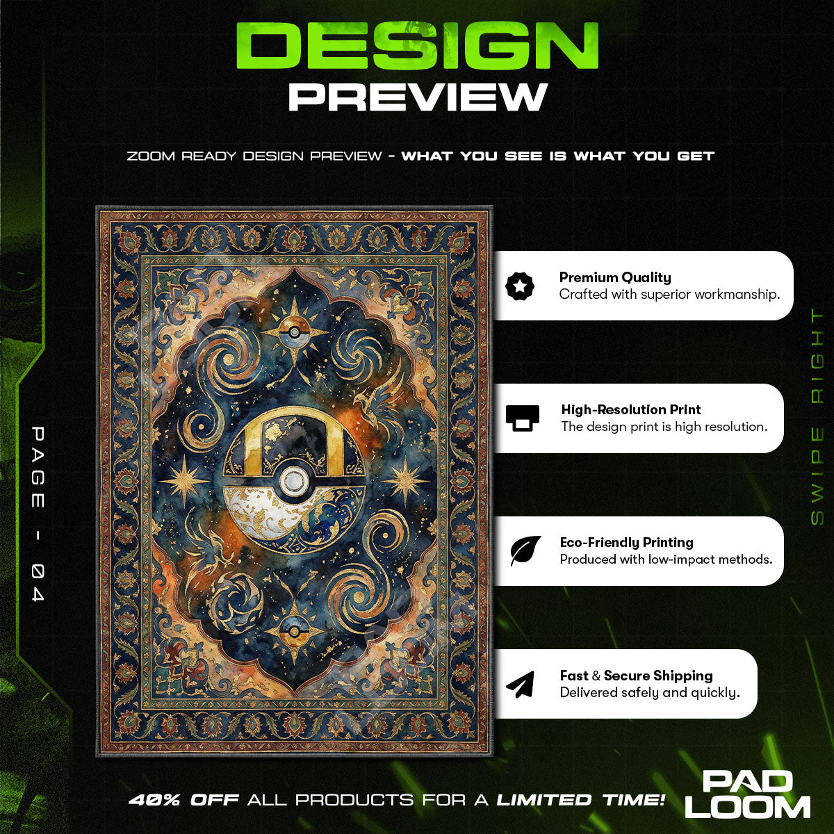 Chair character design printed on rug