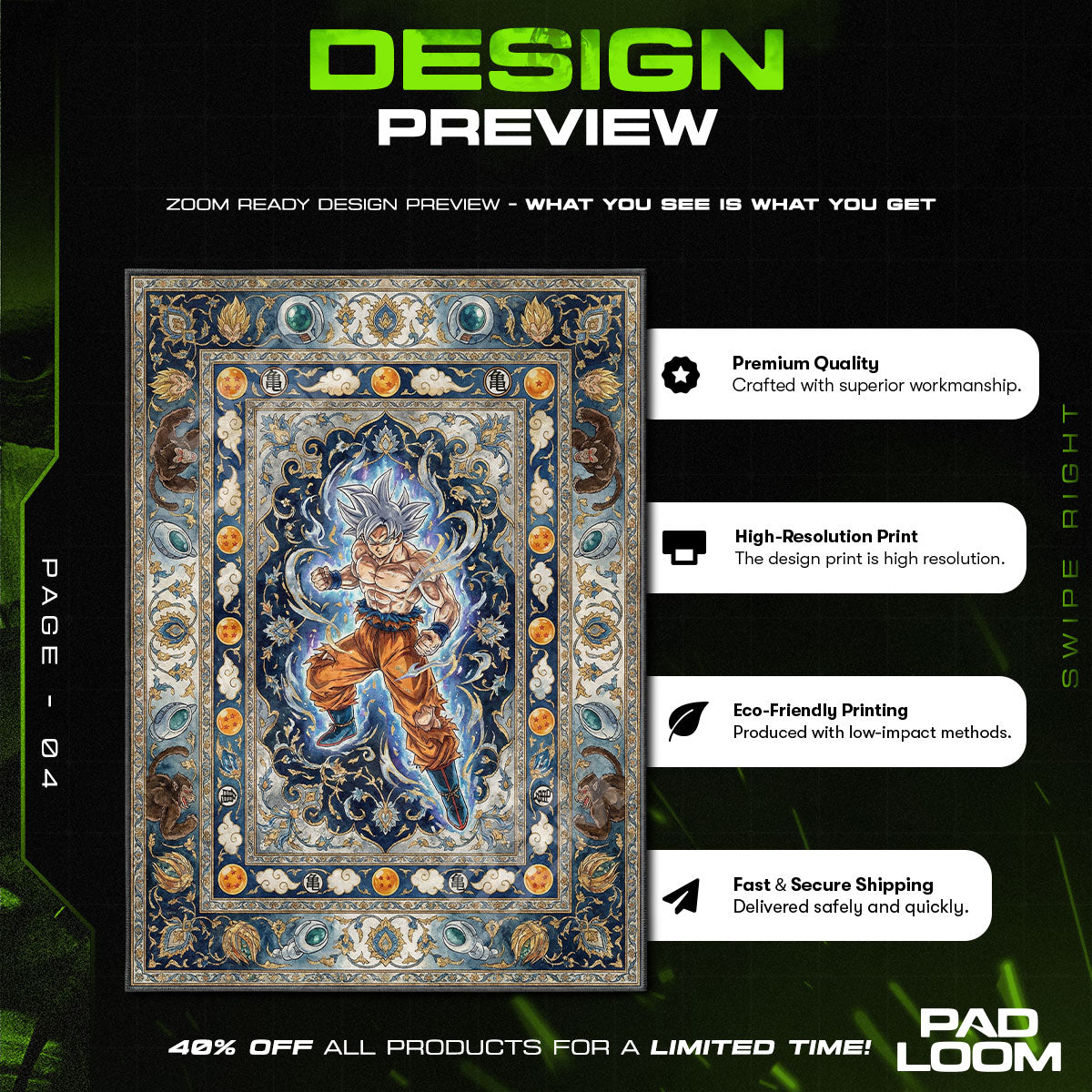 Chair character design printed on rug