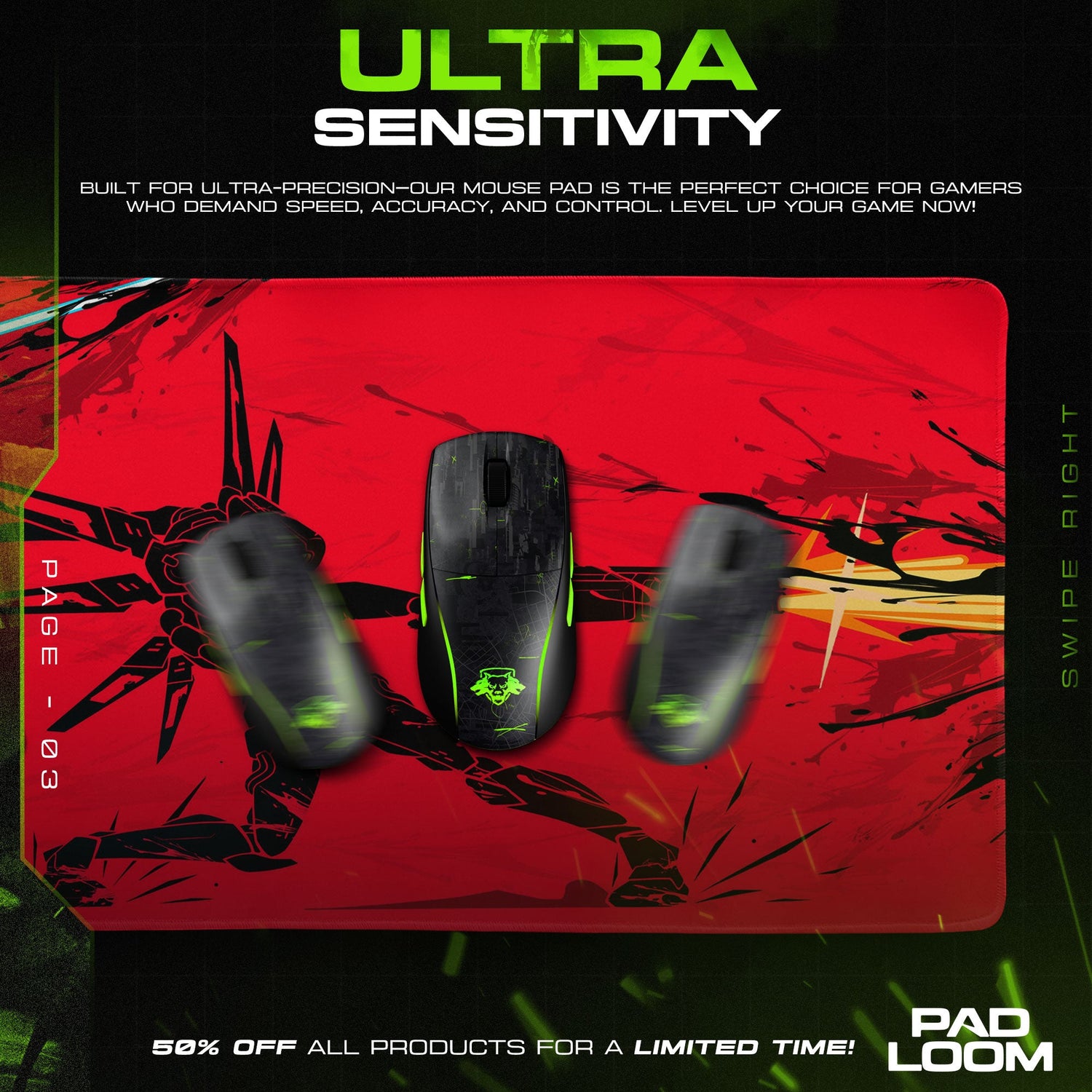 Ultrakill Cyber Demon Mouse Pad, Gamer Desk Mat Padloom