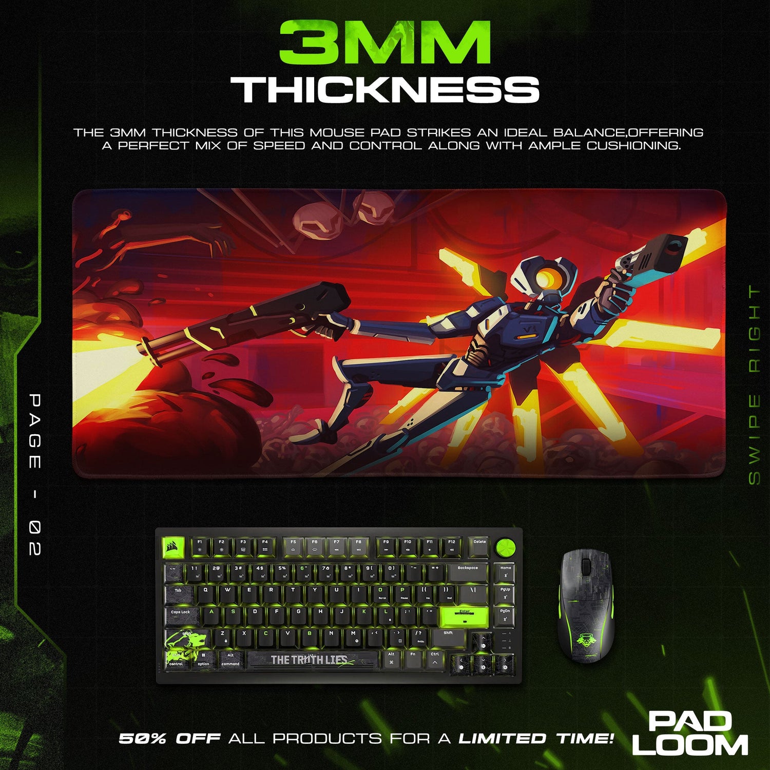 Ultrakill Mouse Pad, Action Hero Gaming Desk Mat Padloom