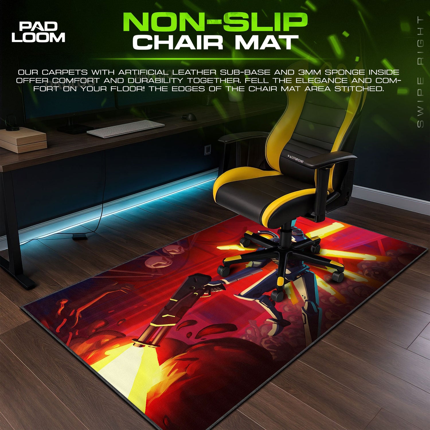 Ultrakill Mouse Pad, Action Hero Gaming Desk Mat Padloom