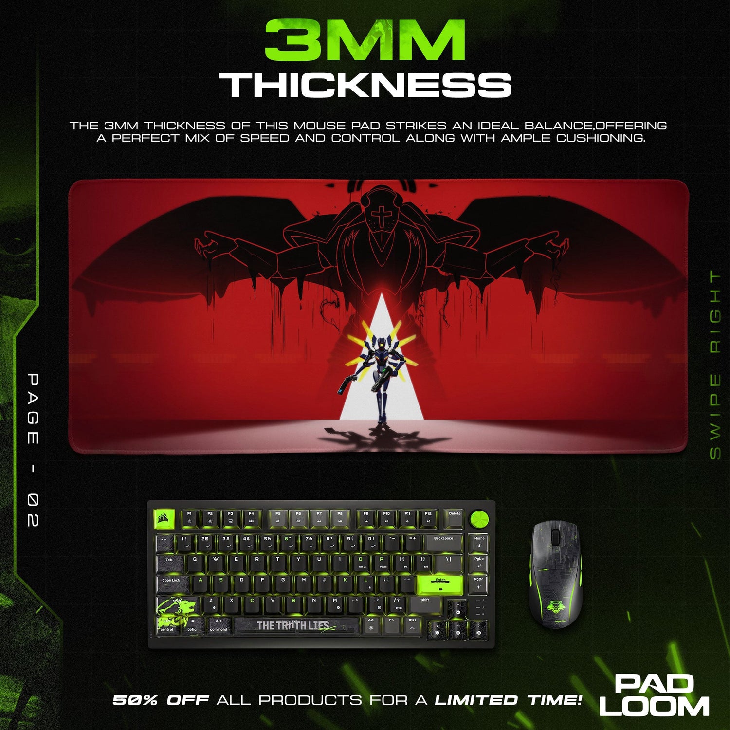 Ultrakill Mouse Pad, Blood Red Angel Gaming Desk Mat Padloom