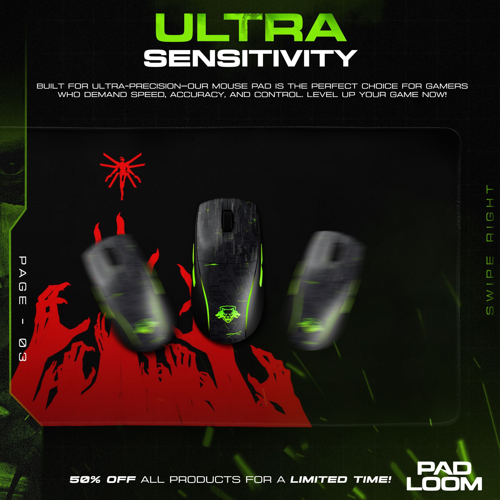 Ultrakill Mauspad, Red Hands Gaming-Schreibtischmatte