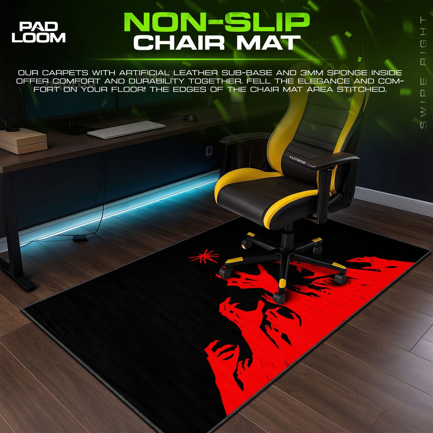 Ultrakill Mouse Pad, Red Hands Gaming Desk Mat Padloom