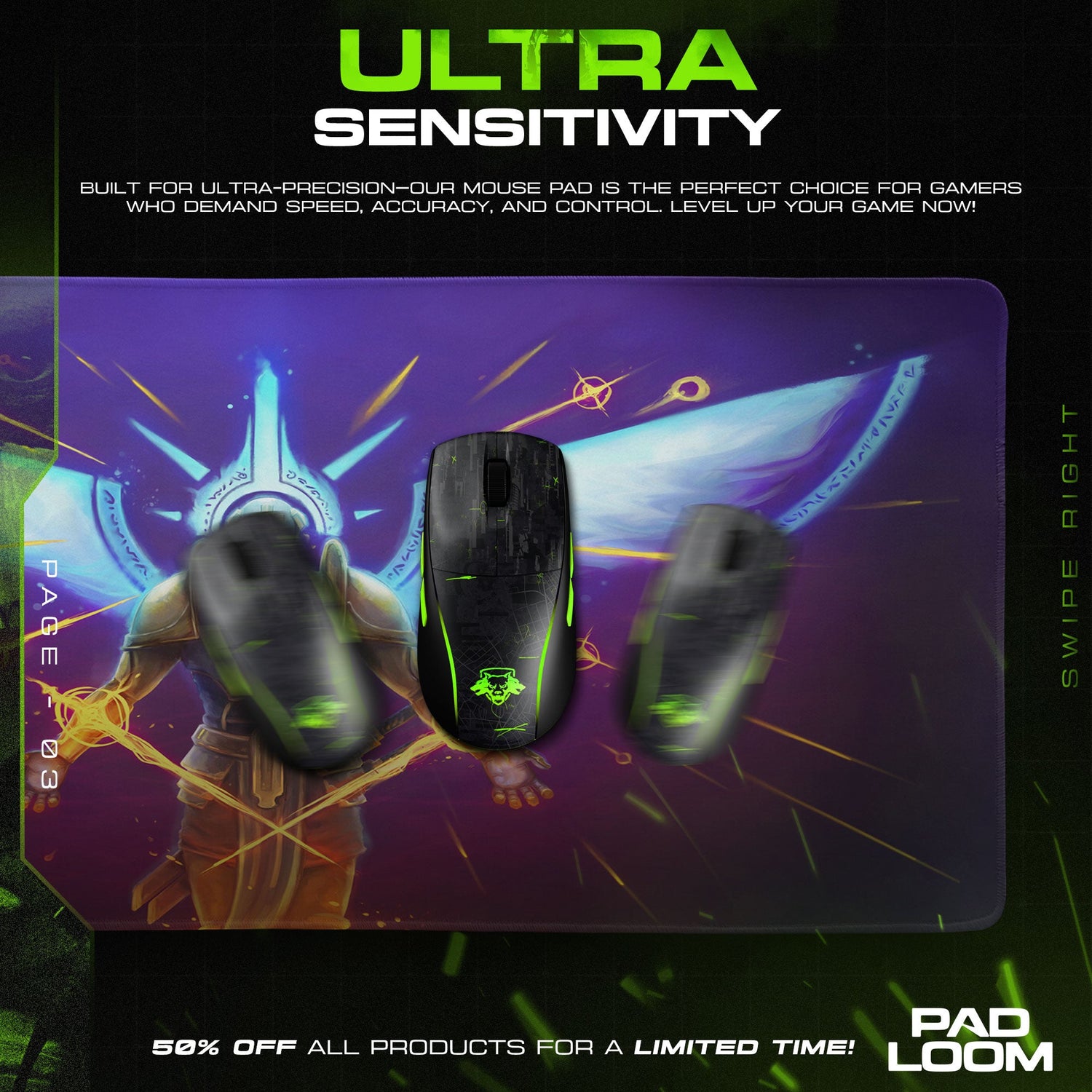 Ultrakill Mouse Pad, Winged Angel Gaming Desk Mat Padloom