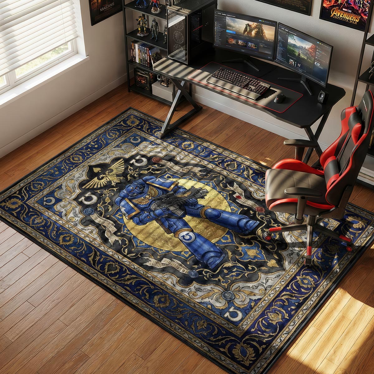 Ultramarin Tarot Gold Teppich - Warhammer 40k Stuhlunterlage