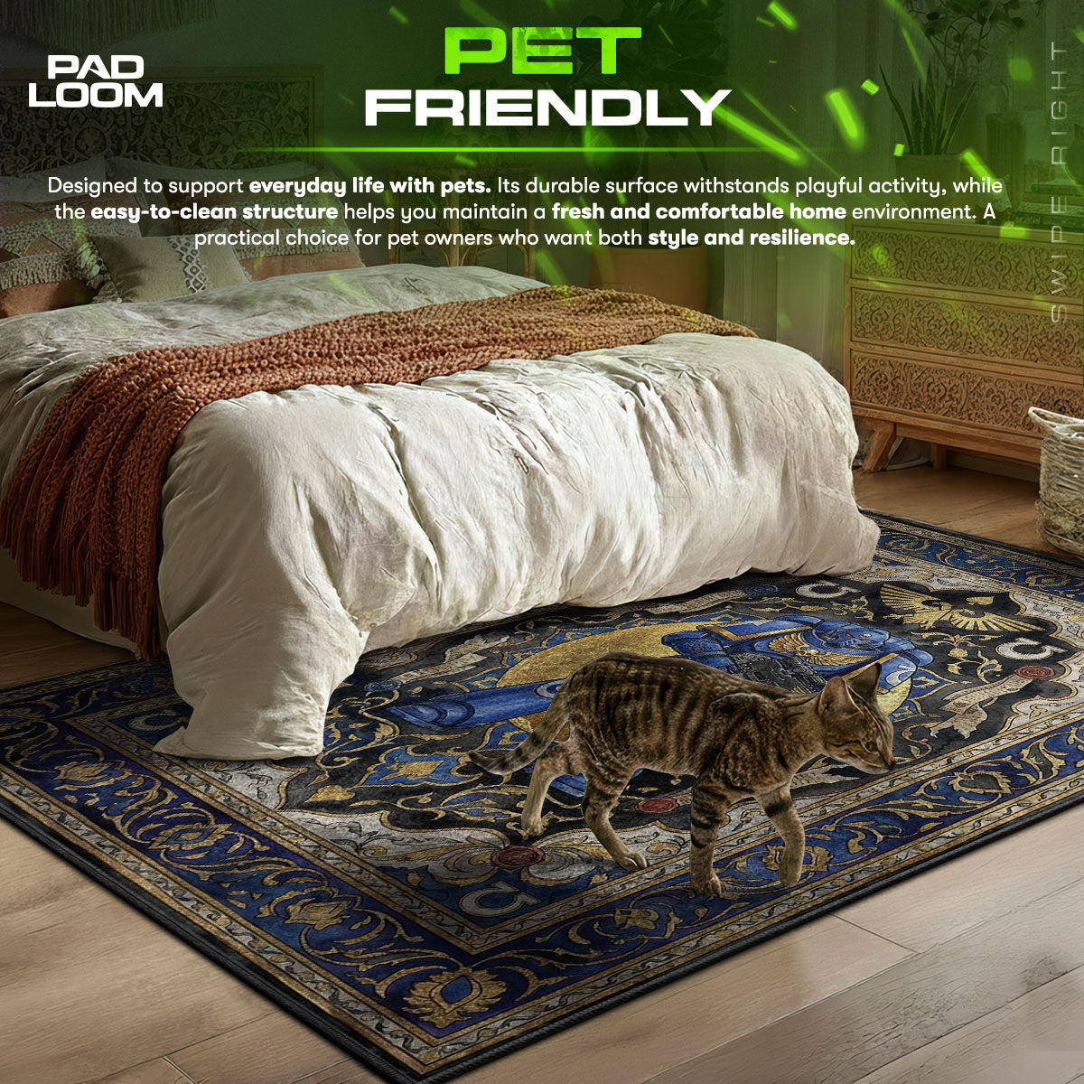 Ultramarin Tarot Gold Teppich - Warhammer 40k Stuhlunterlage