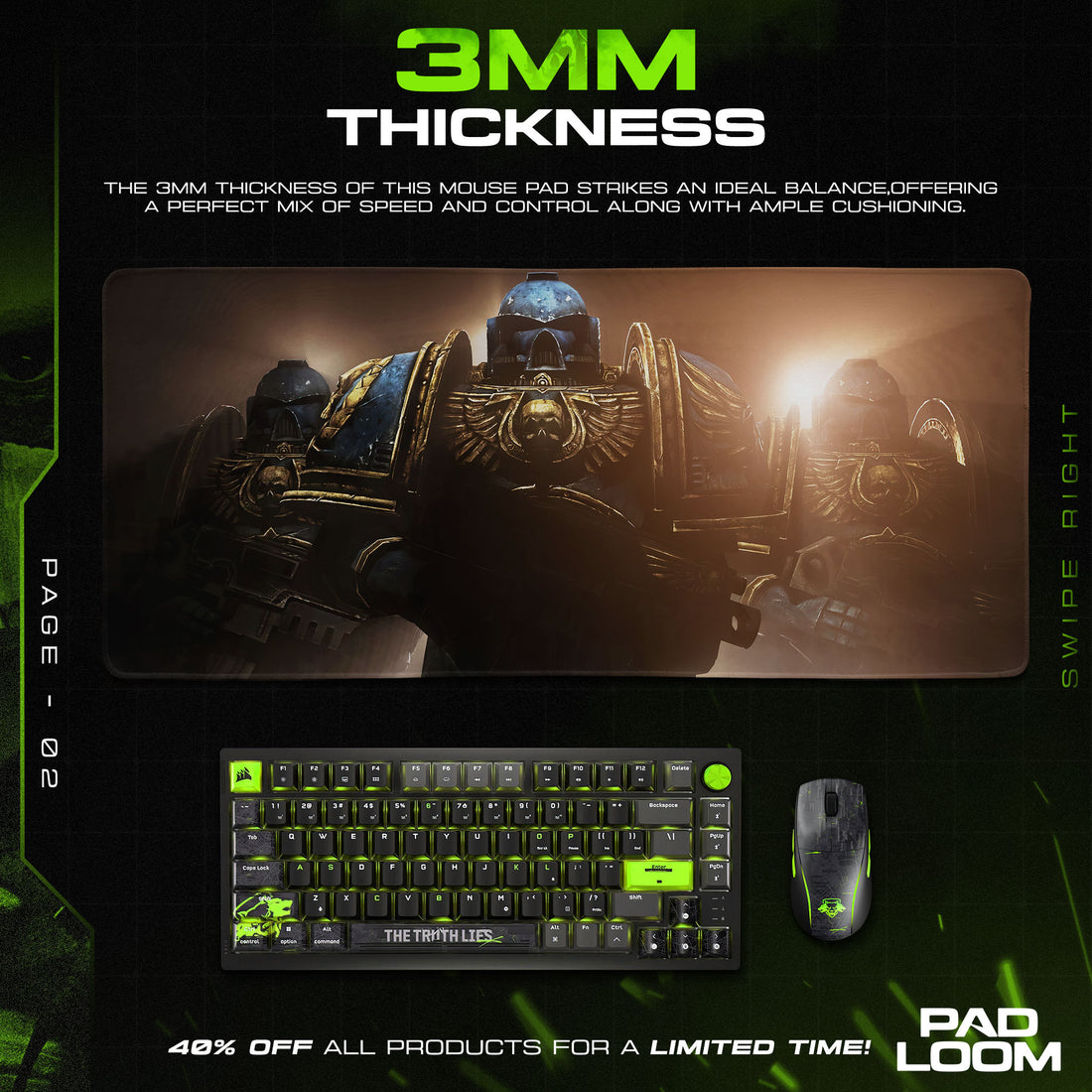 Ultramarines Honor Guard Mouse Pad, Warhammer 40K Gaming Desk Mat
