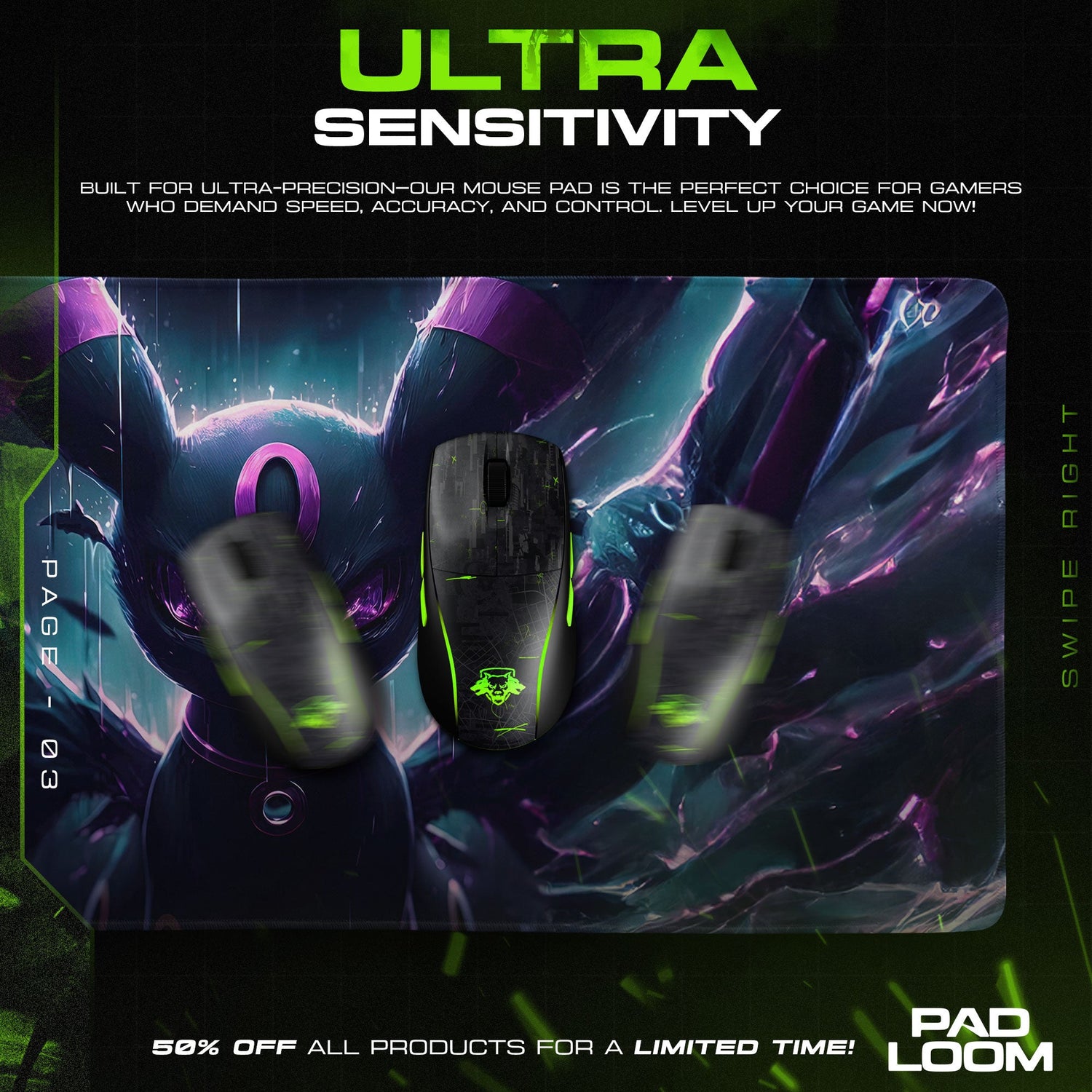 Umbreon Dark Eclipse Mouse Pad, Pokémon Gamer Desk Mat Padloom