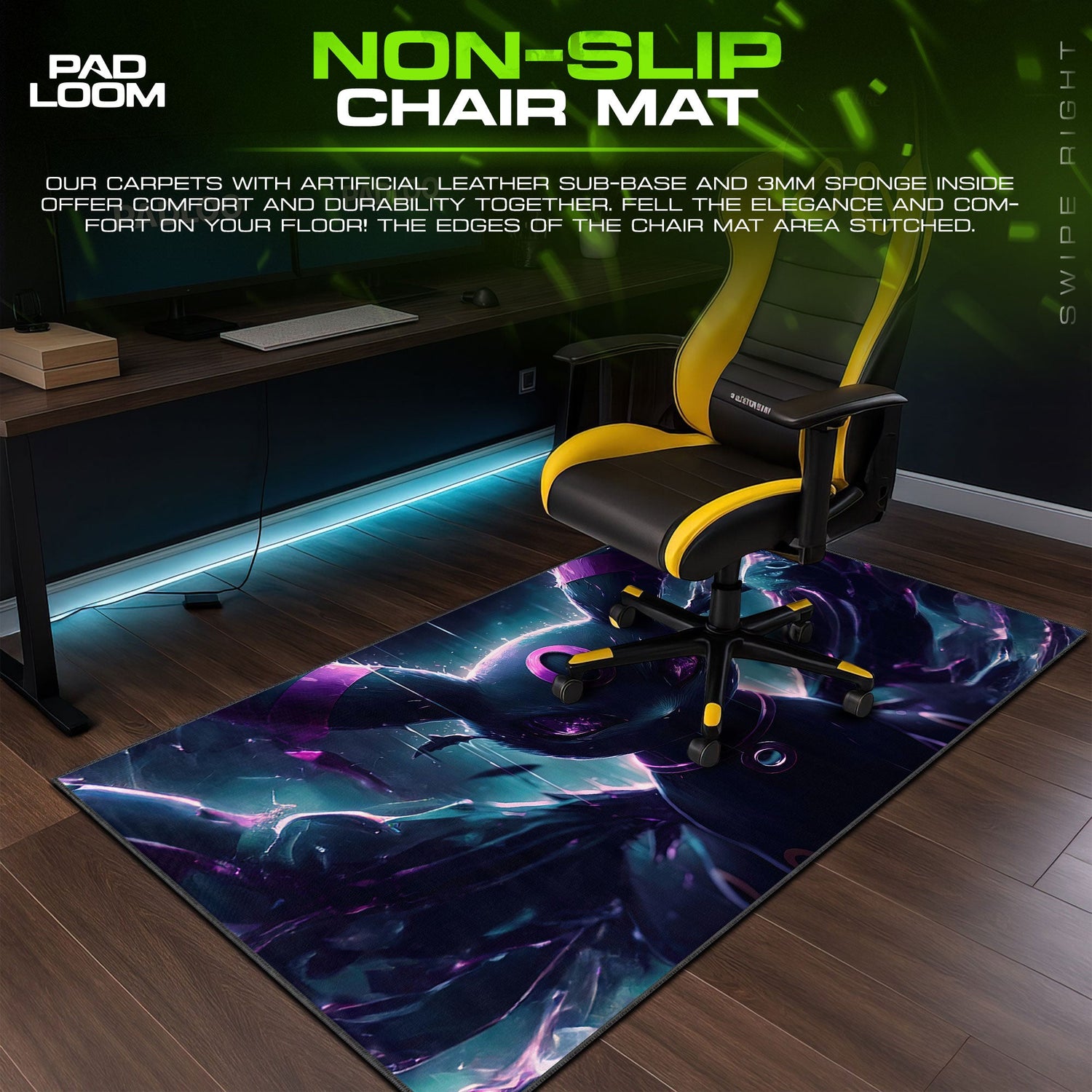 Umbreon Dark Eclipse Mouse Pad, Pokémon Gamer Desk Mat Padloom