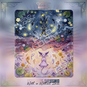 Umbreon Espeon 2-player Pokemon TCG playmat, 24x28 in duel mat design
