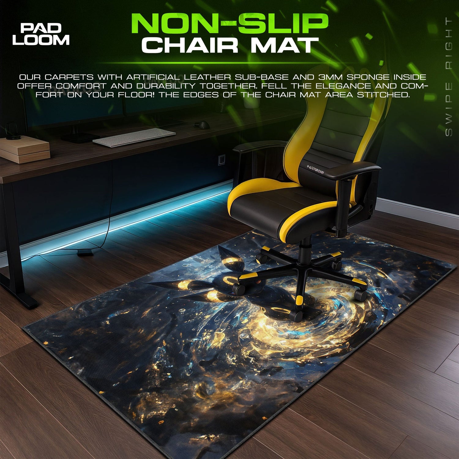 Umbreon Midnight Pool Mouse Pad, Pokémon Gaming Desk Mat Padloom