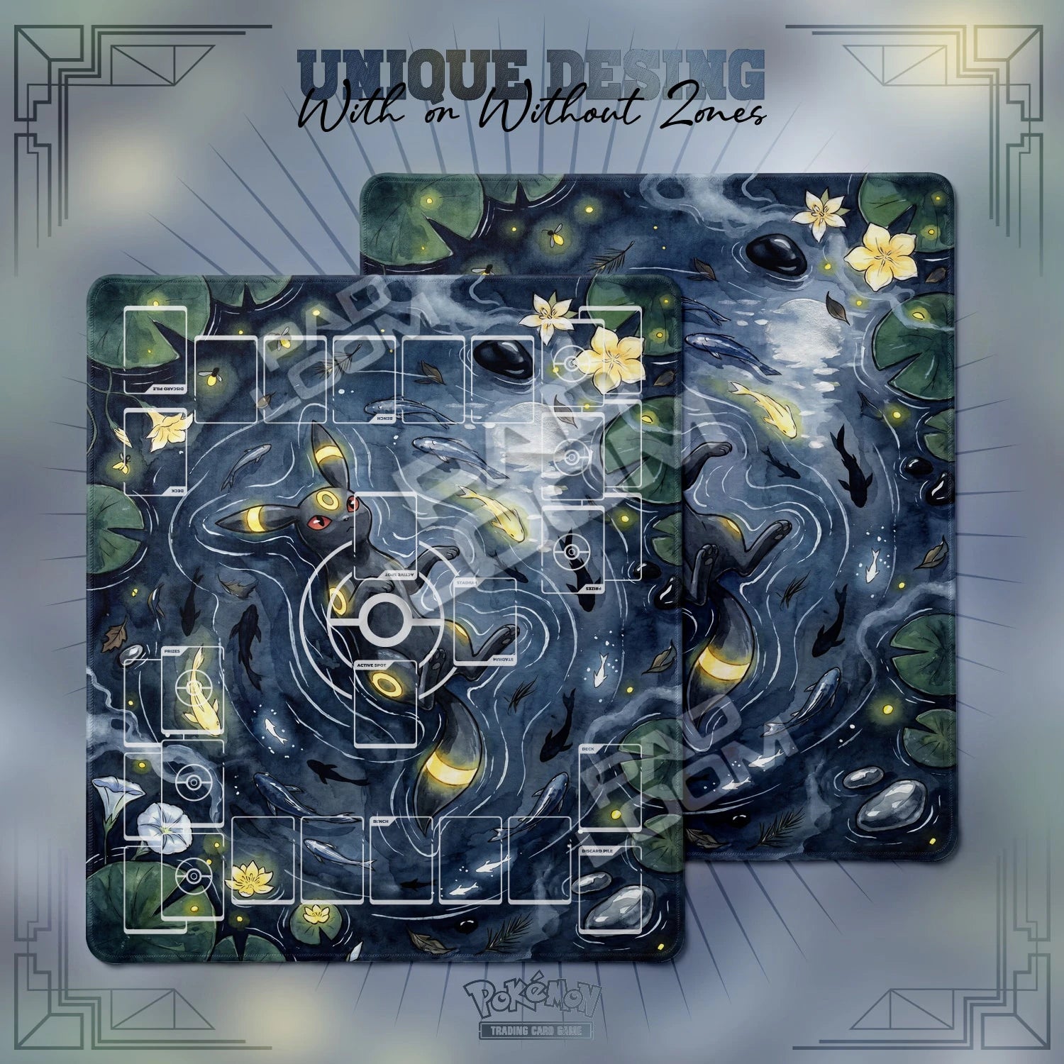 Umbreon Moonlit Playmat - 2 Player Pokemon TCG Mat