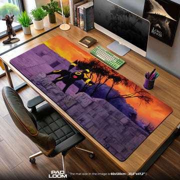 Umbreon Twilight Mouse Pad, Moonlit Ruins Gaming Desk Mat