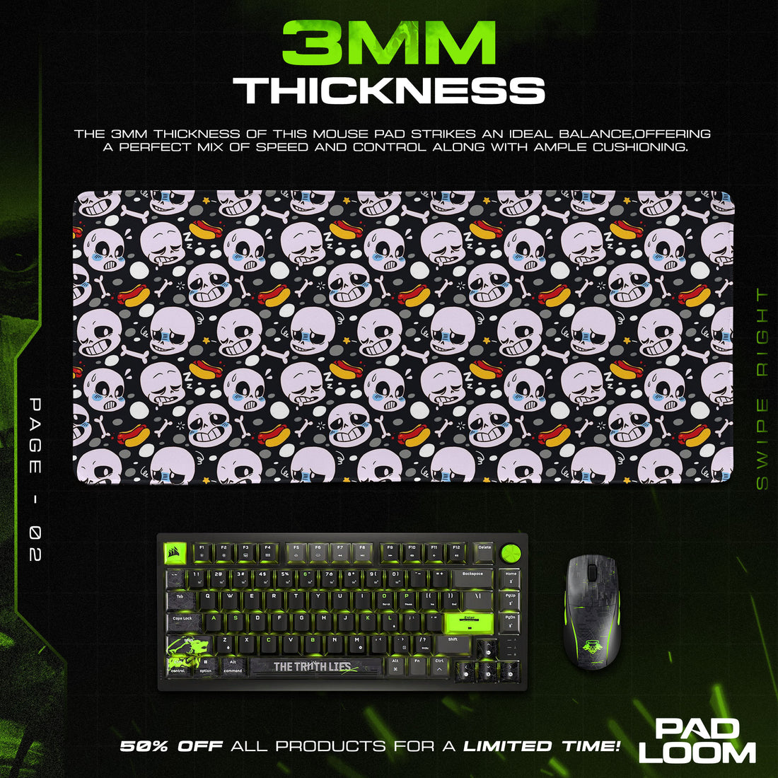 Undertale Sans Mauspad, Gamer-Schreibtischmatte mit Emoji-Muster