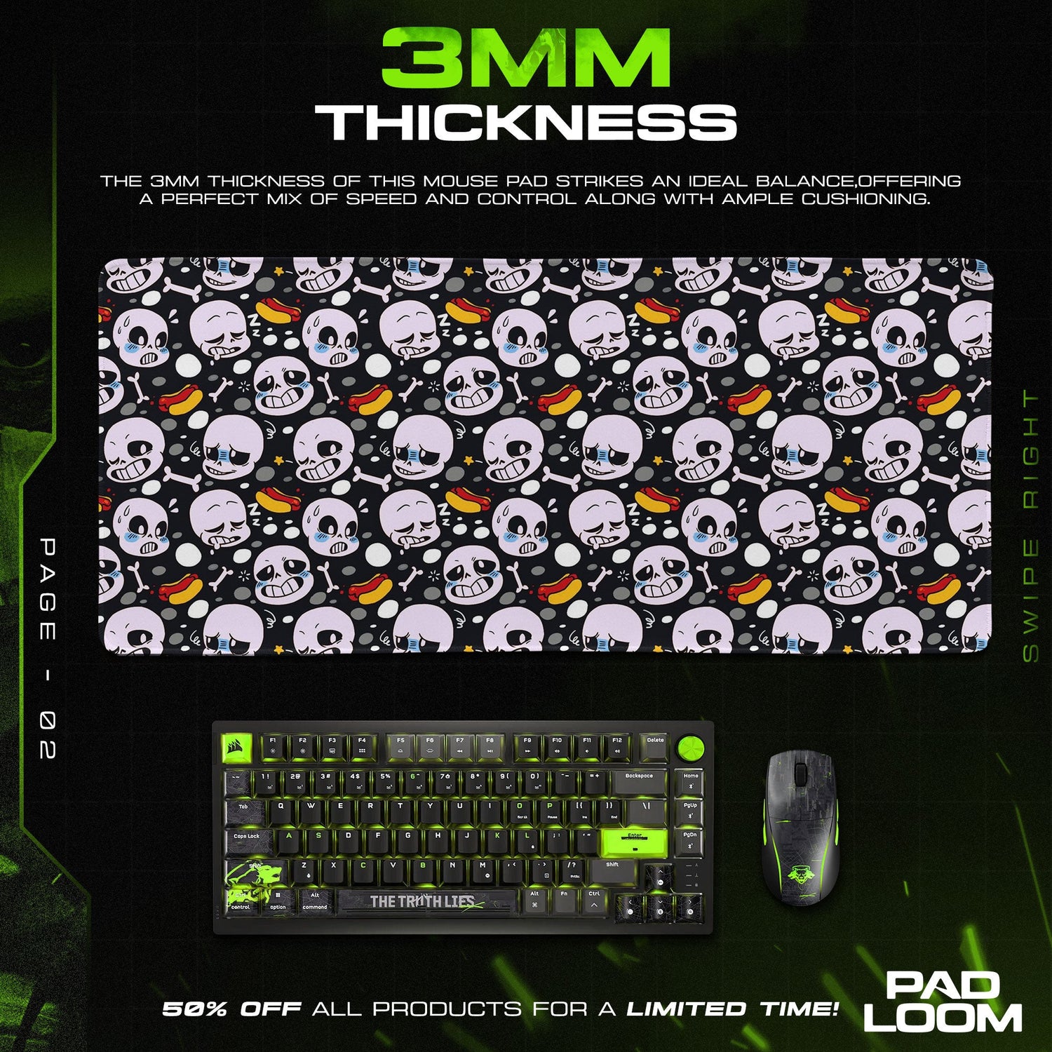 Undertale Sans Mouse Pad, Emoji Pattern Gamer Desk Mat Padloom