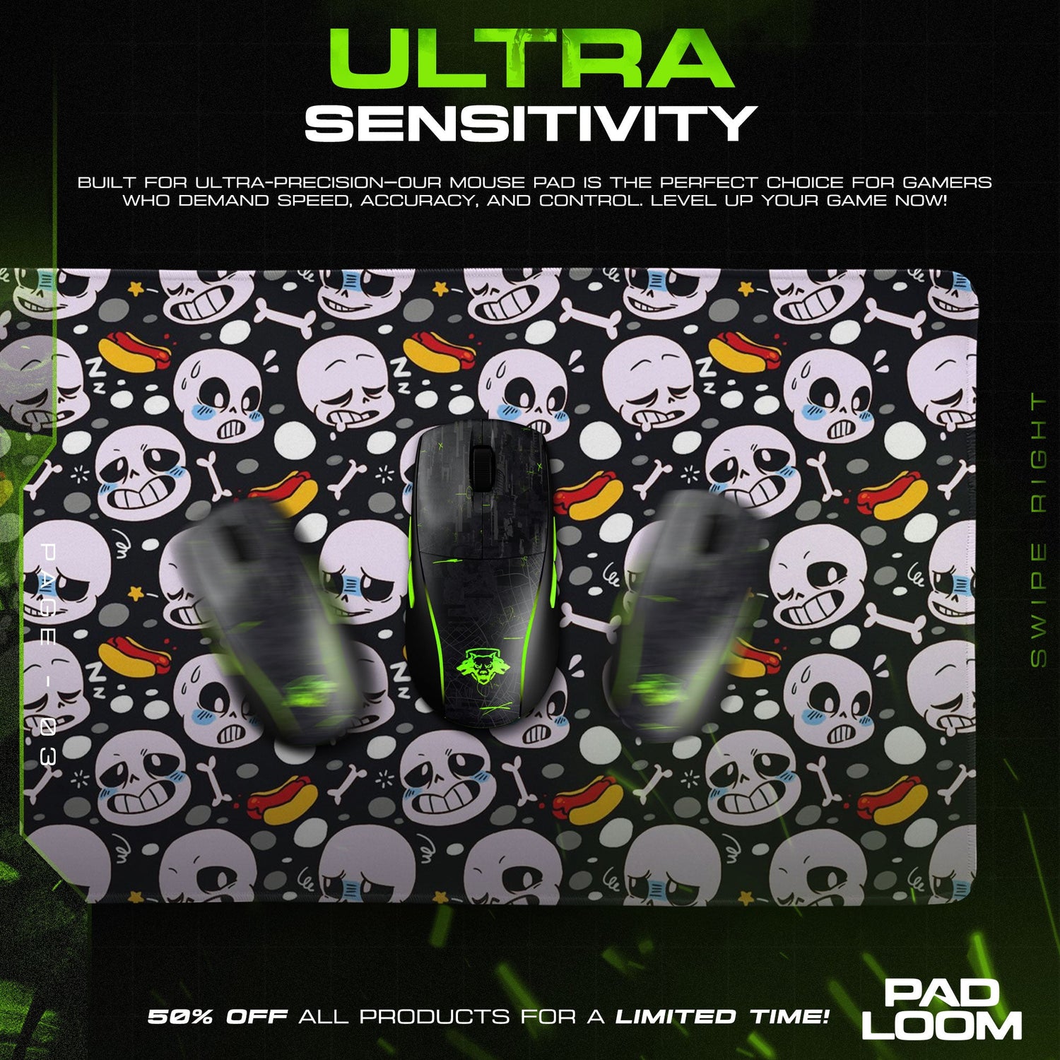 Undertale Sans Mouse Pad, Emoji Pattern Gamer Desk Mat Padloom