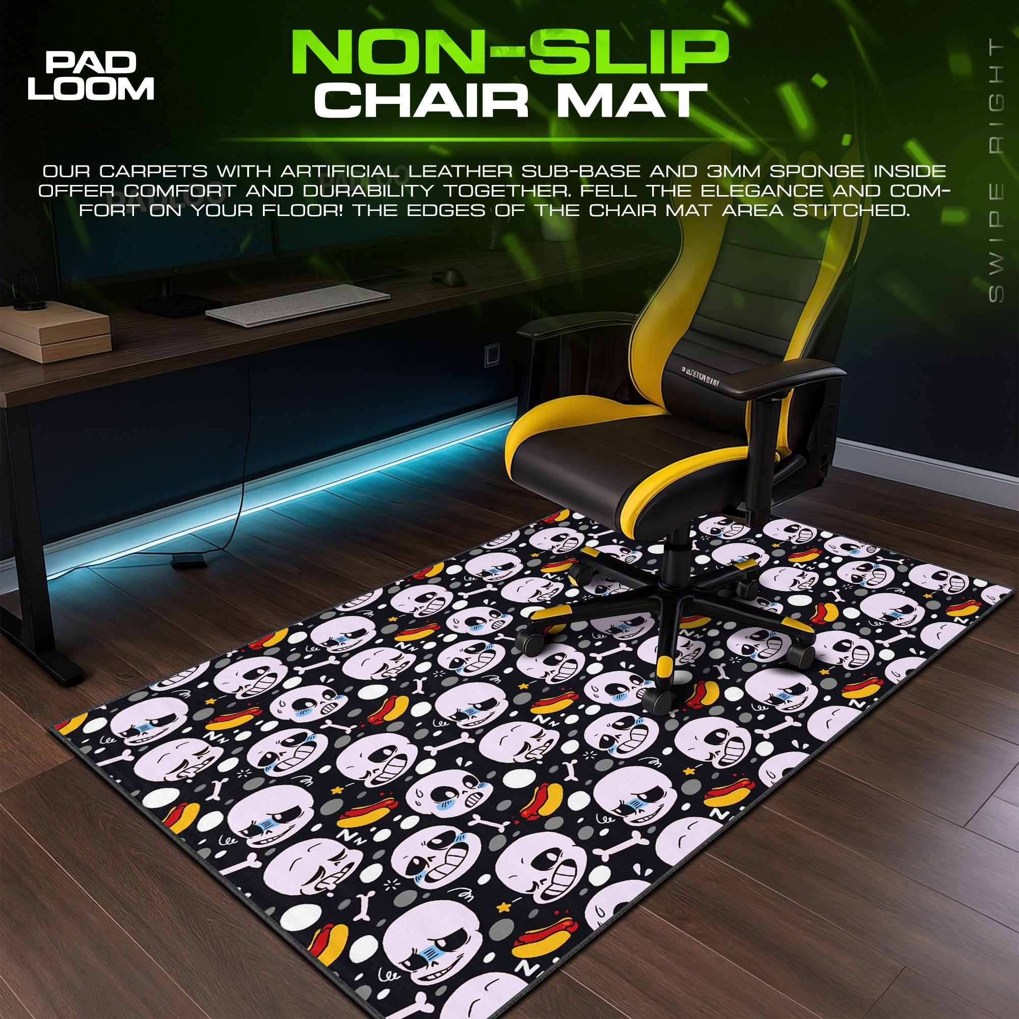 Undertale Sans Mauspad, Gamer-Schreibtischmatte mit Emoji-Muster