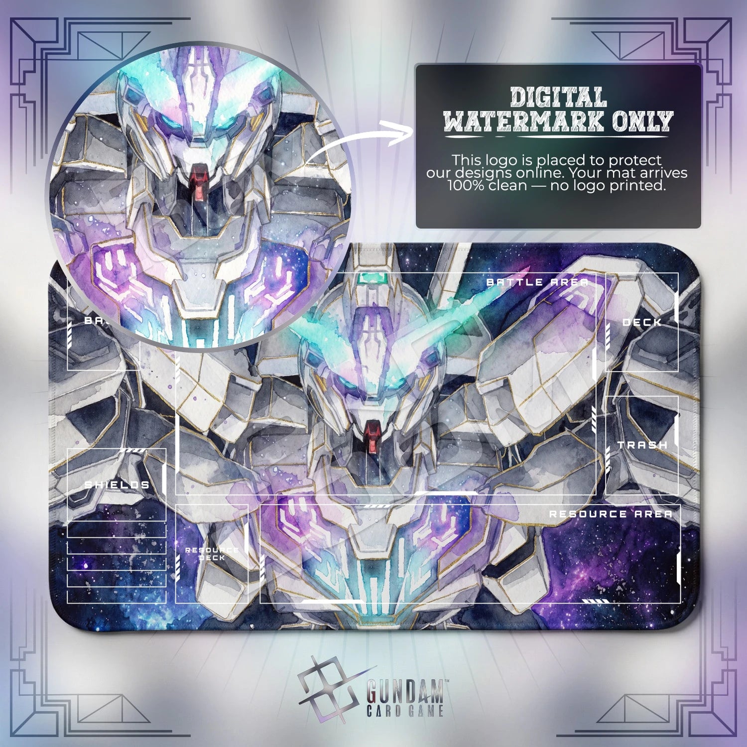 Unicorn Aurora Playmat - Gundam TCG Card Game Mat