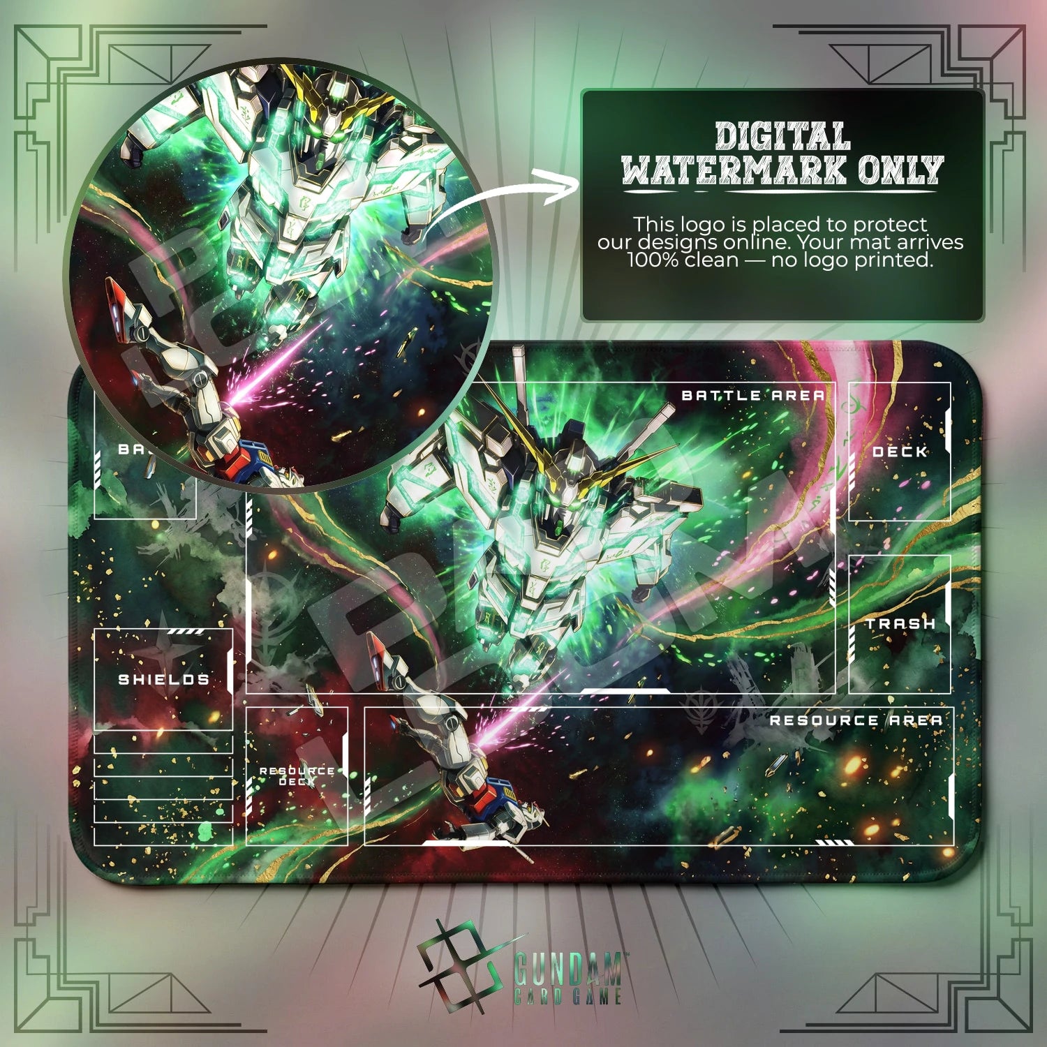 Unicorn Awakened Playmat - Gundam TCG Card Game Mat