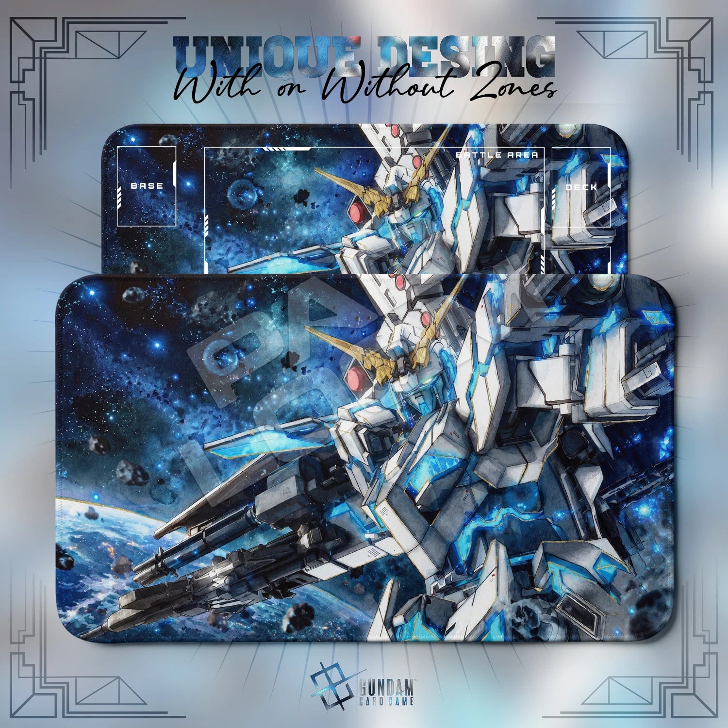 Unicorn Azure Playmat - Gundam TCG Card Game Mat